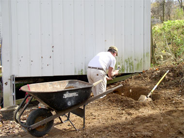 footer digging started